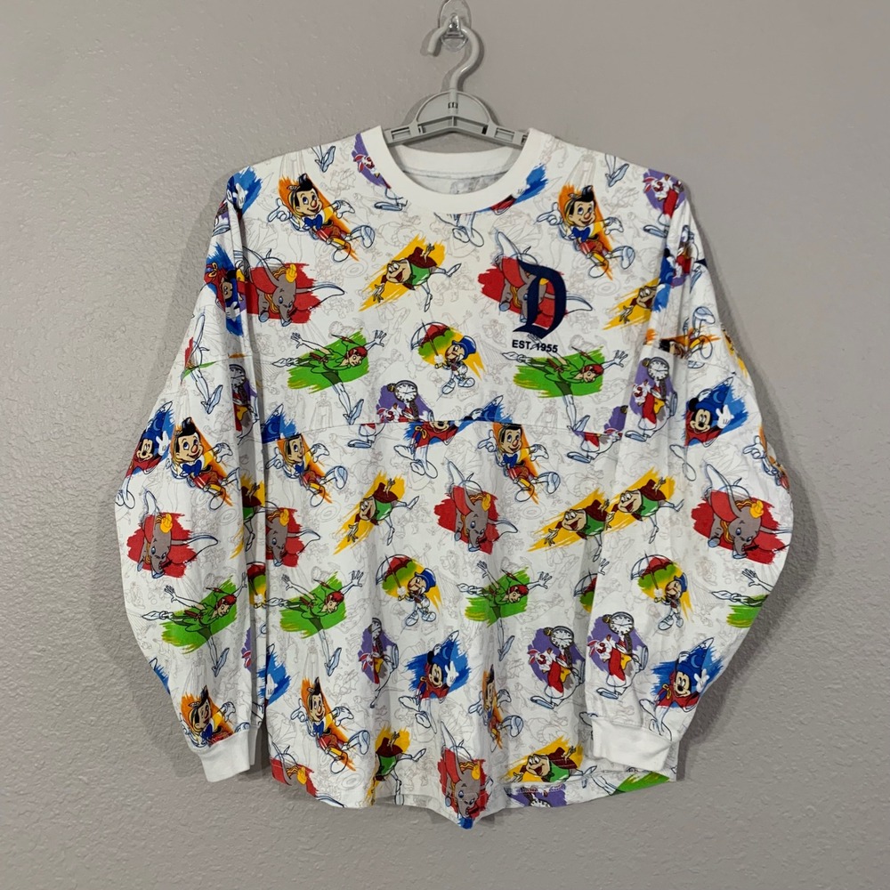 Disneyland Resort Spirit Jersey All Over Print Disney Characters White Size M